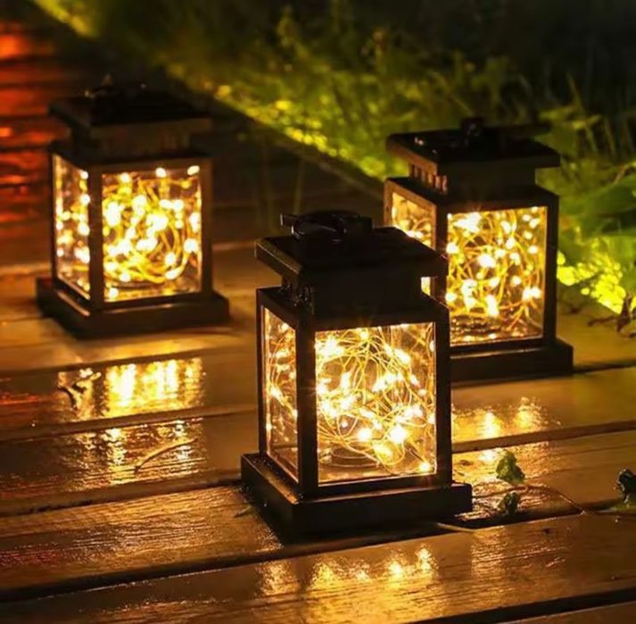 Вуличний підвісний декоративний світильник з сонячною панеллю з 30 LED