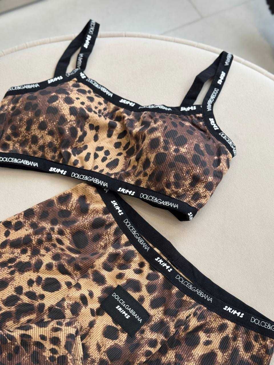 Комплект Лосини та Топ Dolce & Gabbana Skims S / Комплект леопард DG