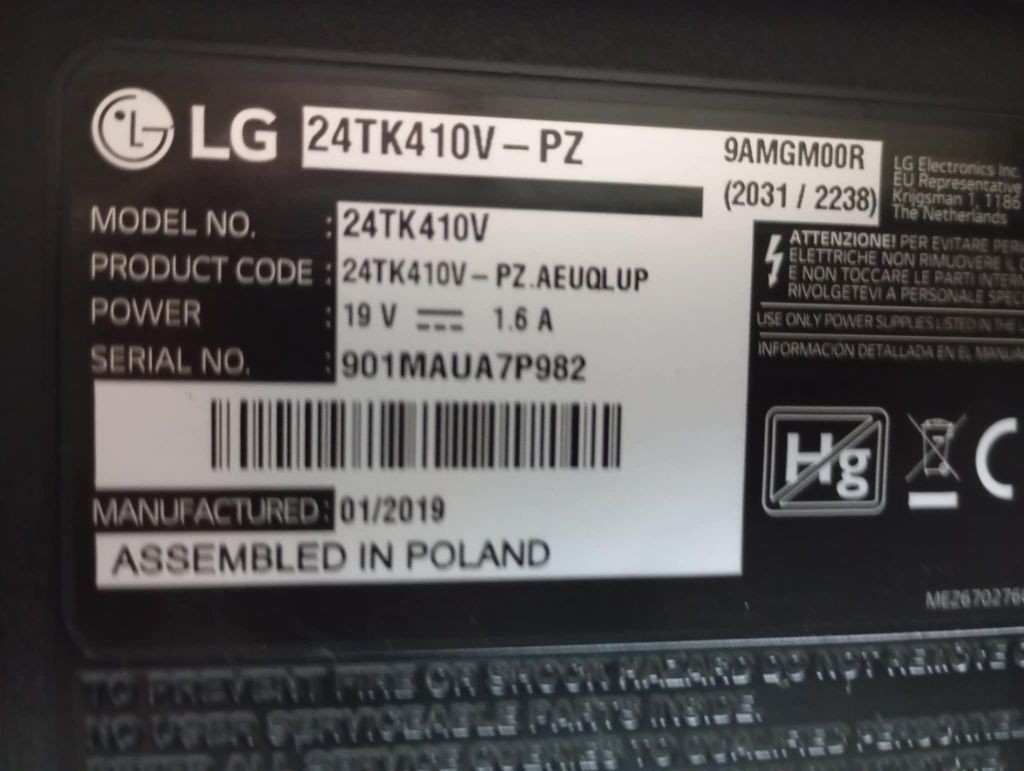 Plasma LG 24 polegadas a Funcionar