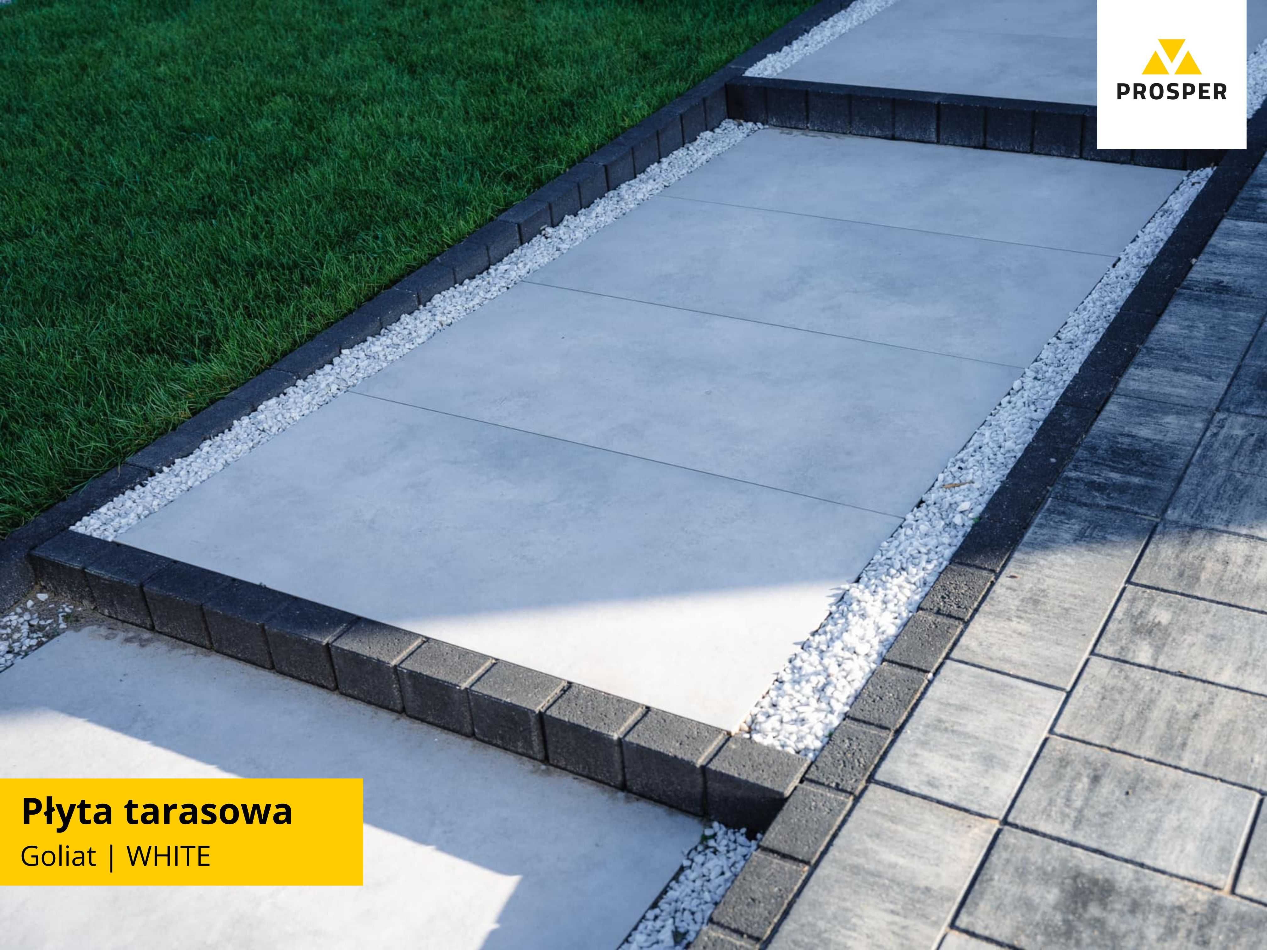 Płyty gresowe GOLIAT tarasowe 60x60x2 gres taras WHITE