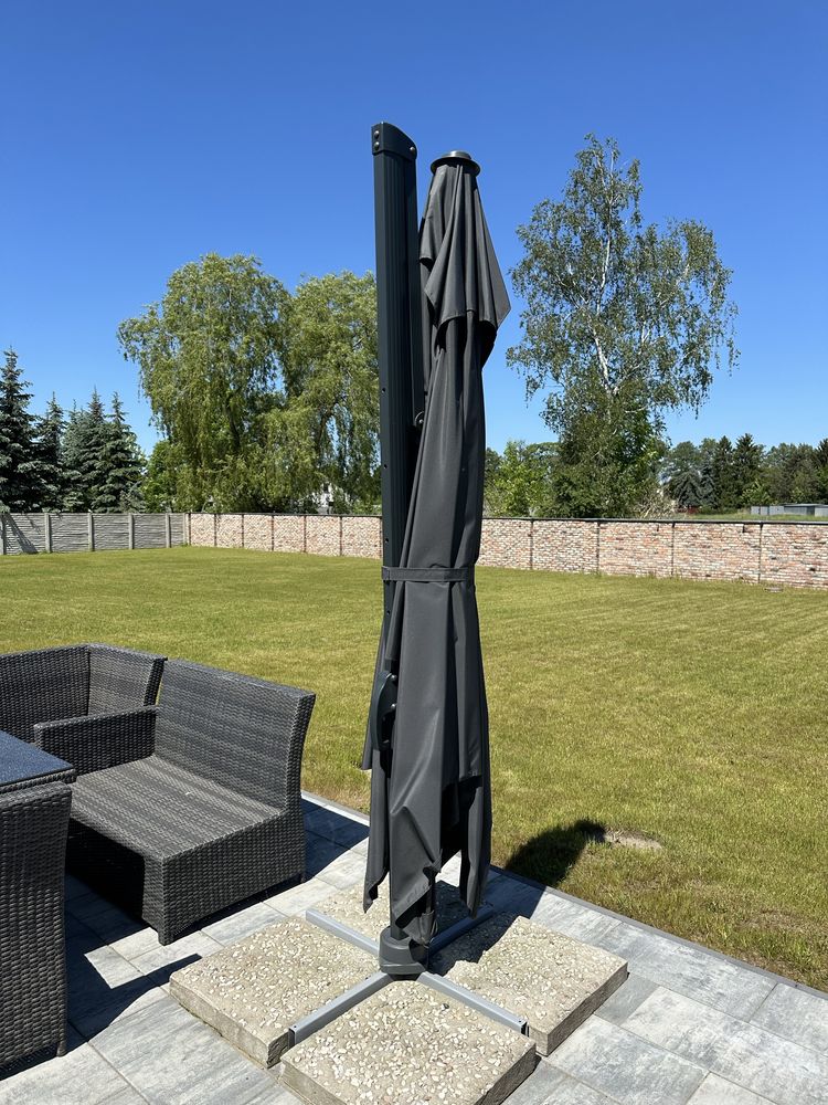 Parasol Schneider 3m x 4m czarny z pokrowcem