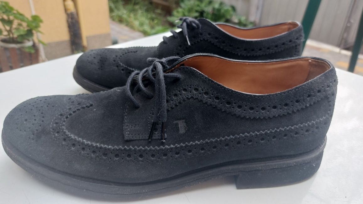 Туфлі Tod's замш темно синього кольоруТуфлі Tod's замш темно синього к