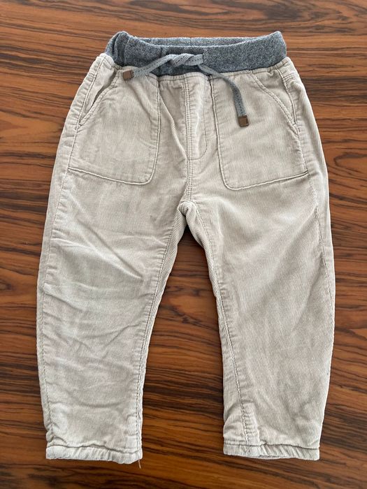 Conjunto Calça bege Zara e Camisa Xadrez Sfera 18/24 meses