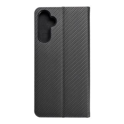 Etui Z Klapką Carbon Do Samsung A55 5G Czarny + Szkło 9H