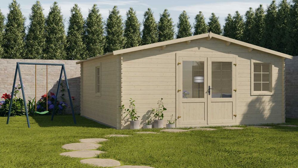 Drewniany domek ogrodowy altanka 5x5 m 25m2 DOM591