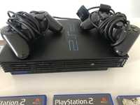 Playstation 2 com dois comandos