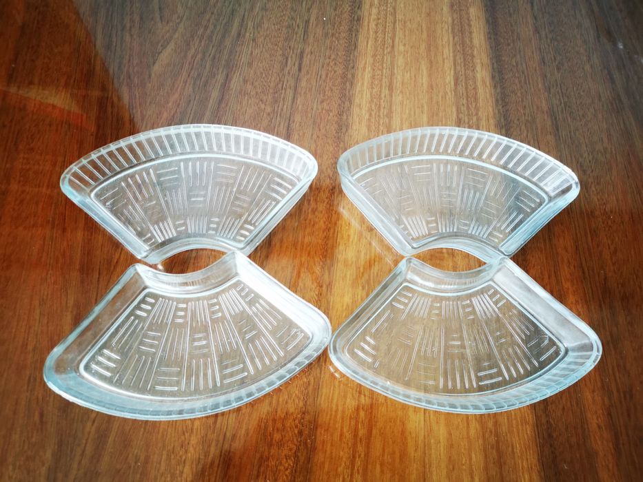 szklane talerze na przekąski tapas lata 80 5szt prl