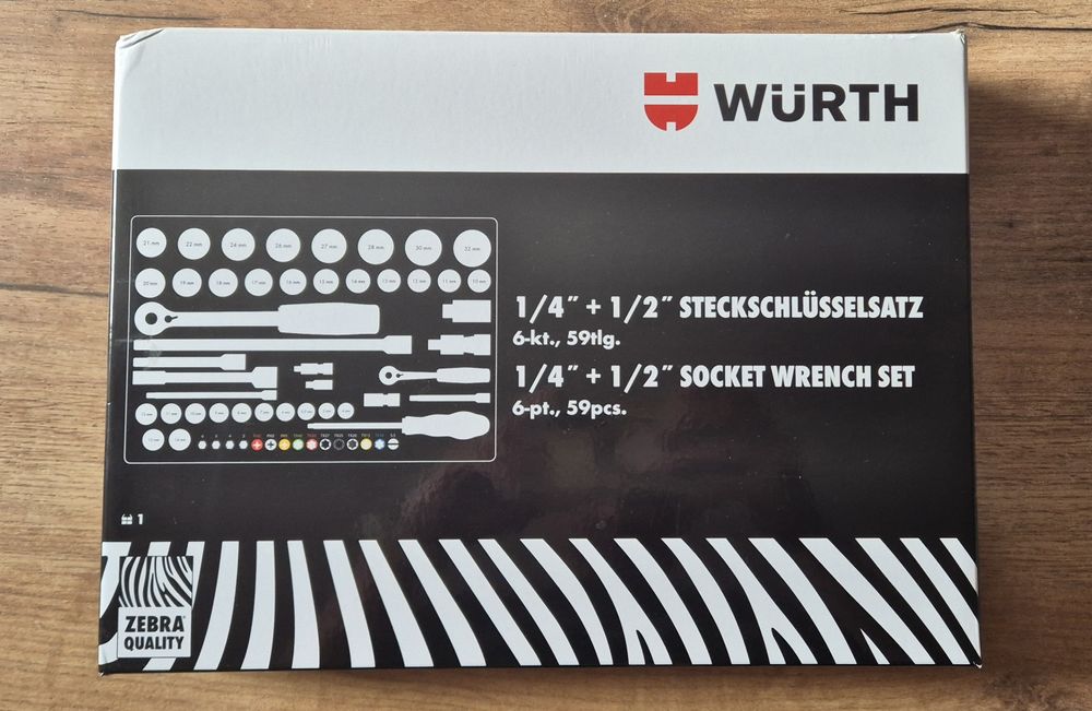 WURTH Zestaw kluczy nasadowych 1/4 1/2 56 szt. 09.650.90.59