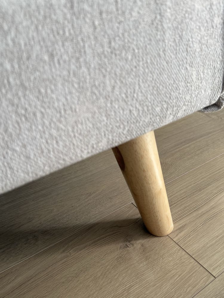 Sofá-cama 2 lugares Tecido Creme Beliani