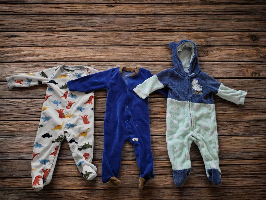 3 ciepłe pajacyki r.74/80 (Disney, Carter's, Kuniboo)