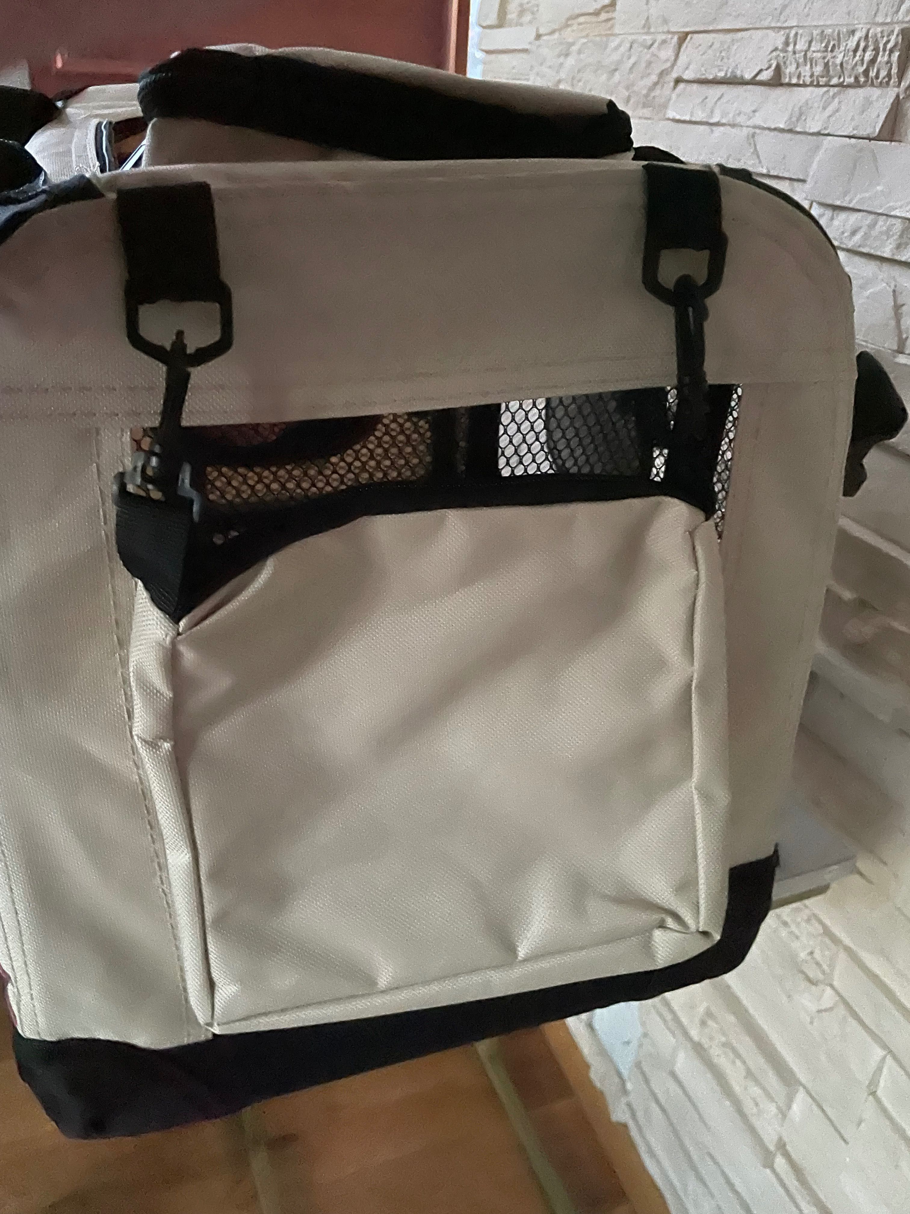 Transporter dla psa torba składana Dibea Lionto beżowy S 34x36x50