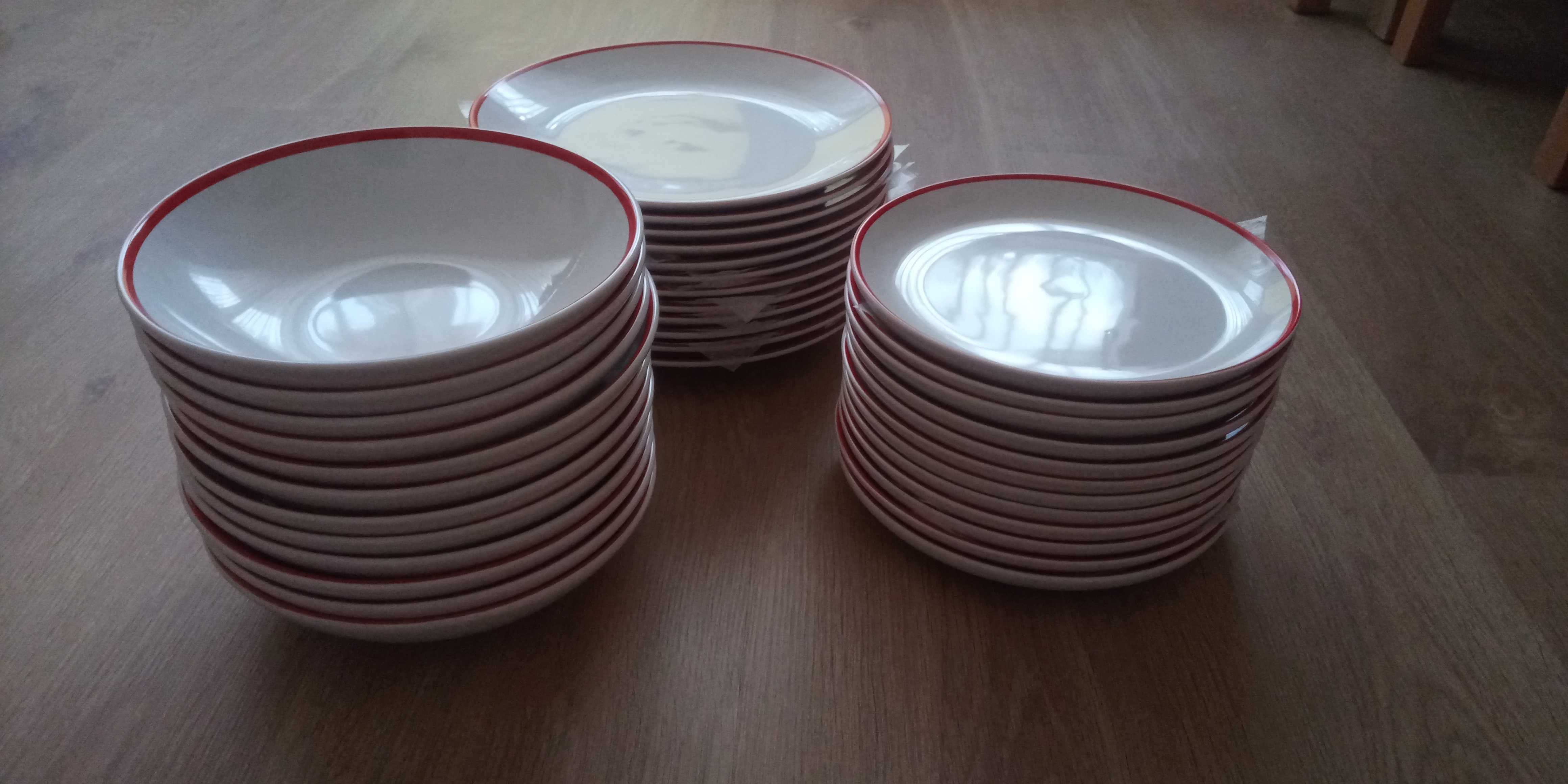 Zastawa stołowa, Biało-Czerwona, 36 elementów,12 osób,F&F Home Basics.