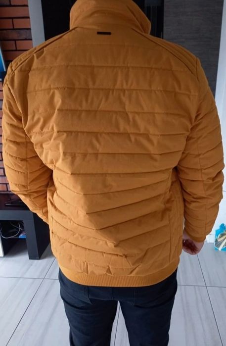 Kurtka męska Diverse rozmiar M żółta musztardowa zimowa ocieplana