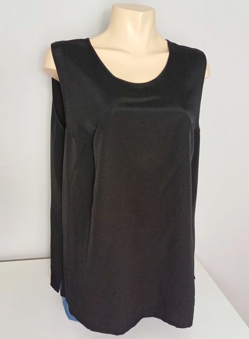 Czarna bluzka damska rozmiar 5XL bez rękawków gładka na lato