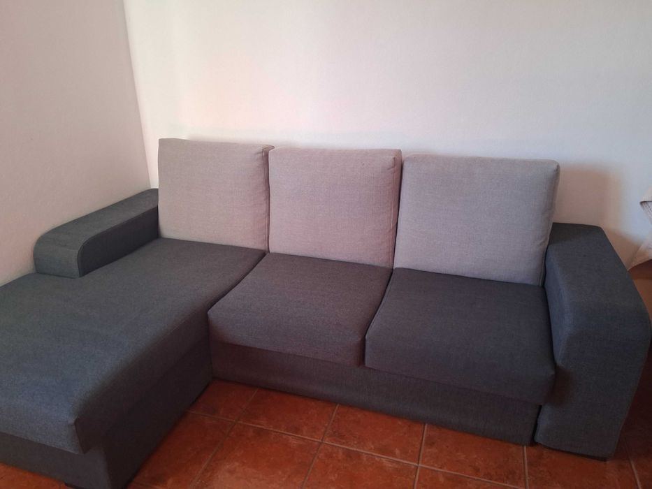 Sofá de 3 lugares com chaise longue