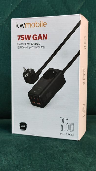 Szybka ładowarka 75W hub listwa zasilająca USB-C 5 gniazd