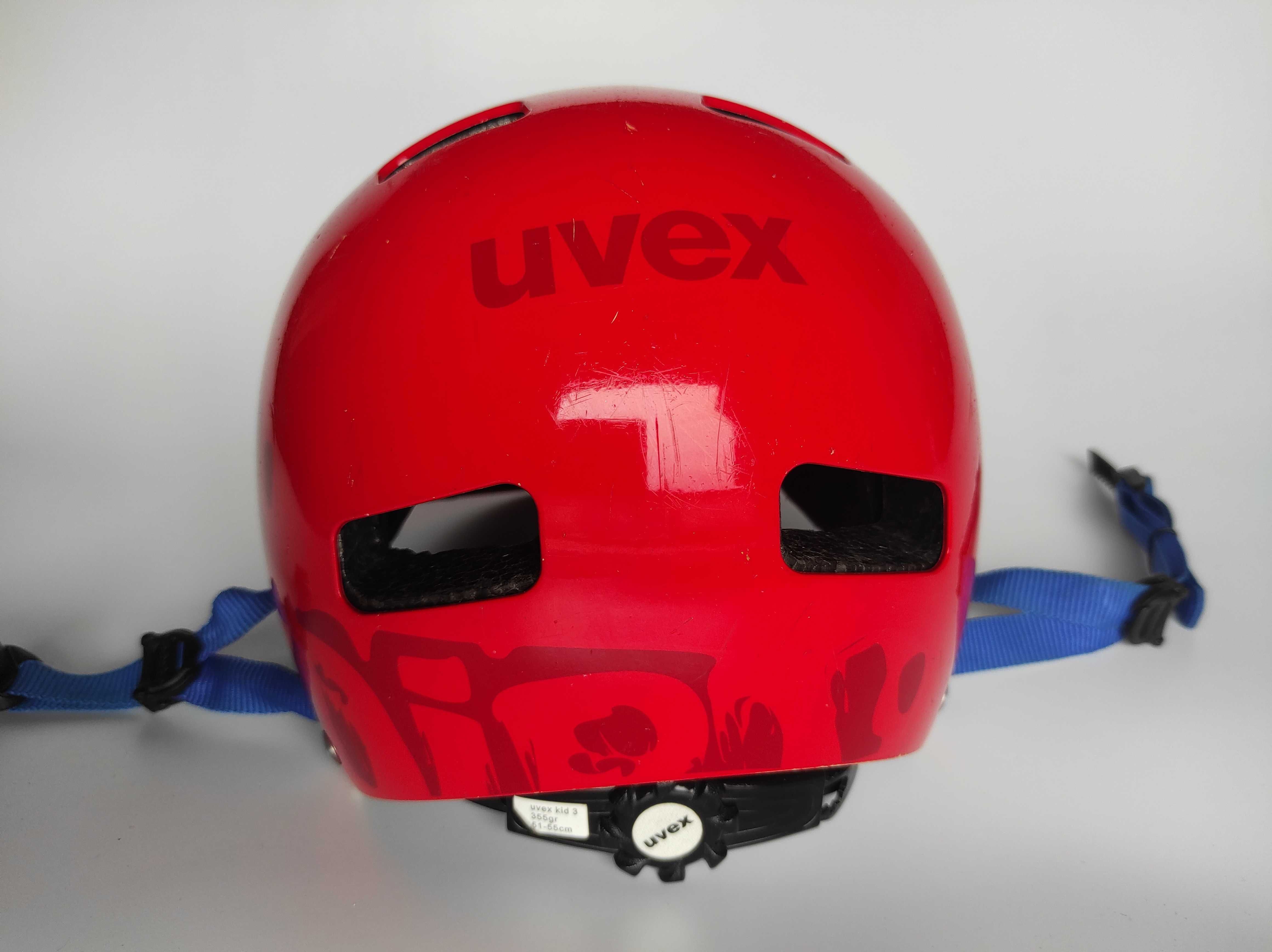 Детский защитный шлем котелок UVEX Kid 3, размер 51-55см, велосипедный