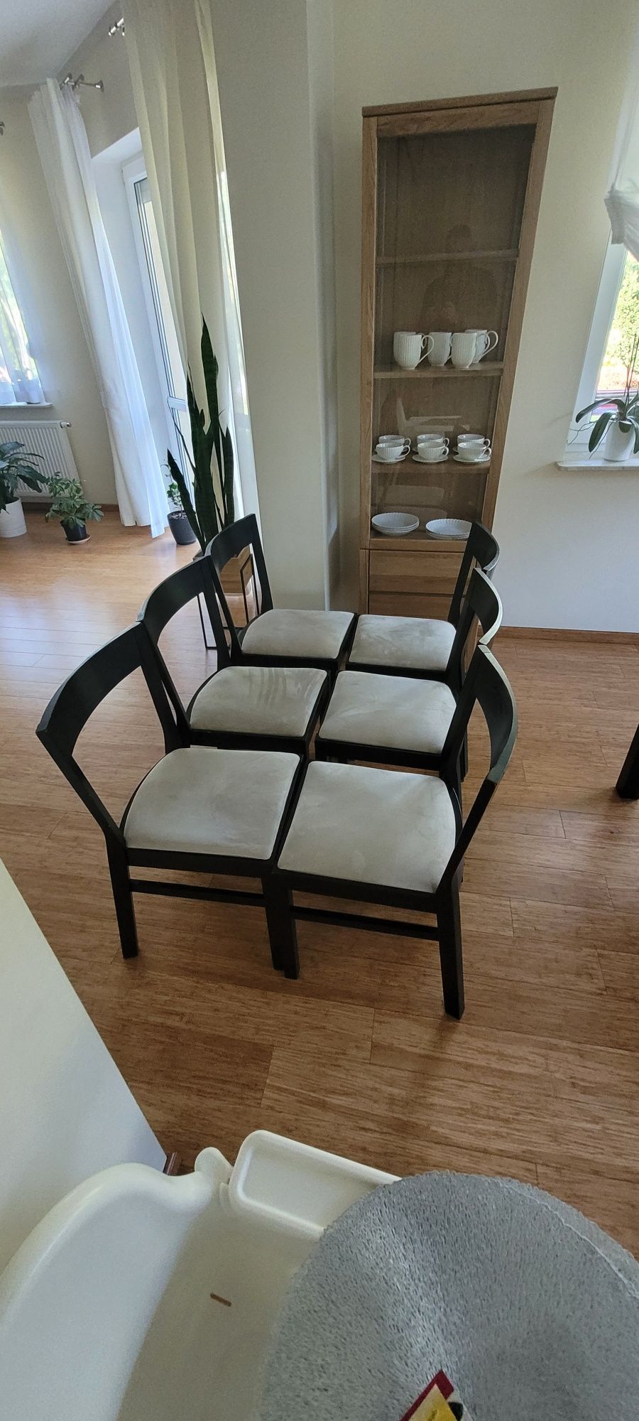 Krzesła Ikea roger, solidne drewniane, tapicerowane, 6szt