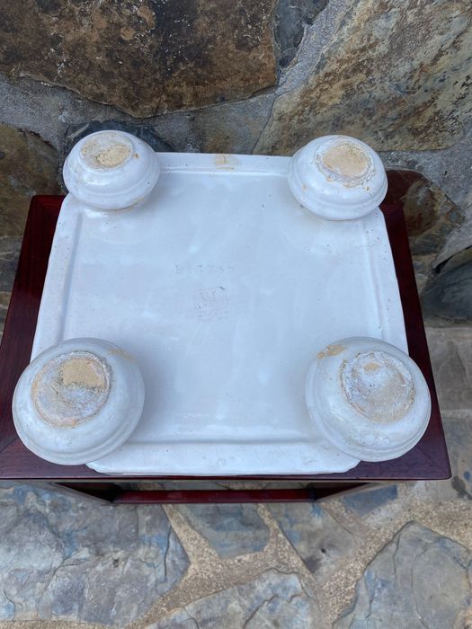 Base vaso Viúva de Lamego Séc XIX Assinada 31 cm