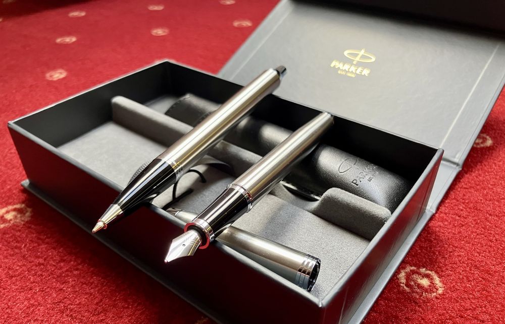 Parker IM Stainless pióro długopis nowy zestaw prezentowy