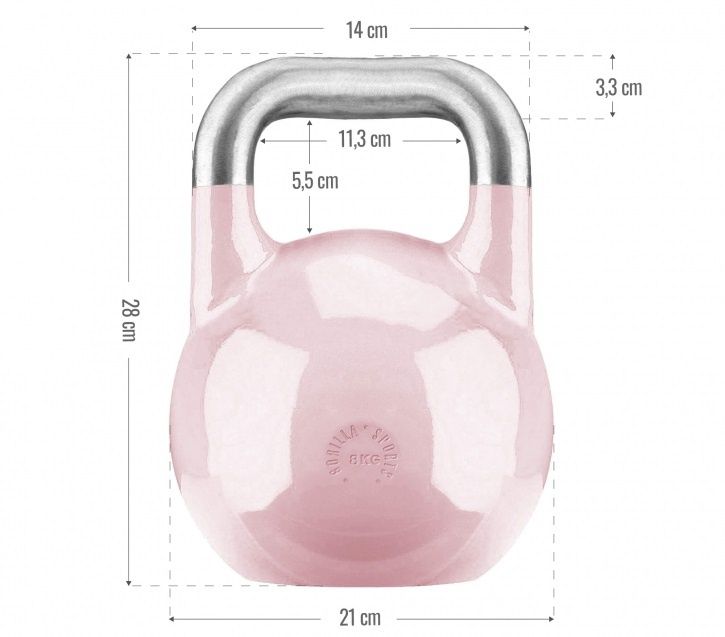 Hantel Kettlebell turniejowy 8 kg stalowy siłownia fitness
