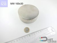 Silny magnes MW 100x30 magnes walcowy w formie walca