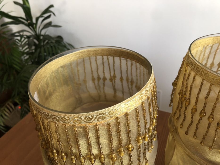 Porta velas/ potes de vidro/ jarras