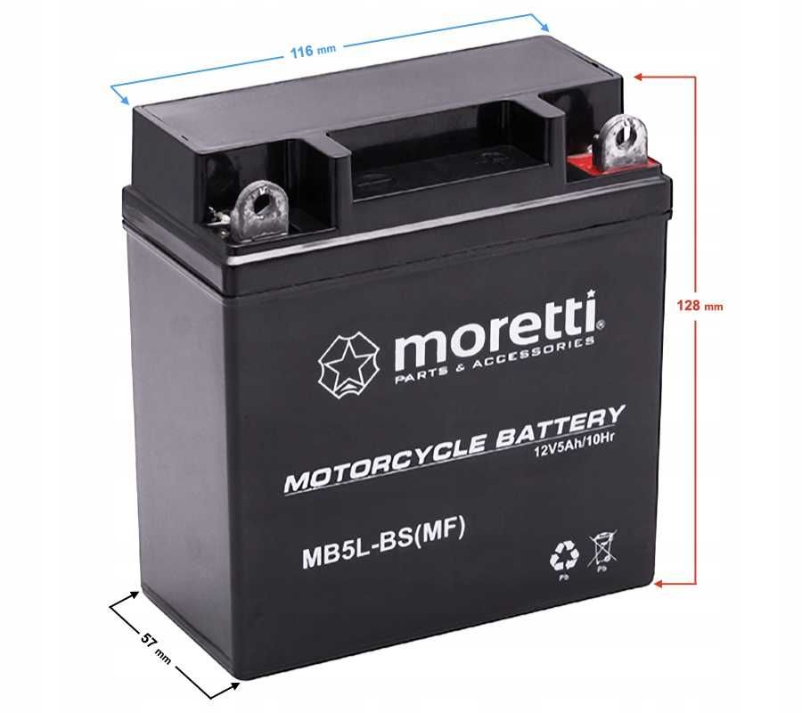 Akumulator motocyklowy AGM GEL MB5L-BS 12V CB5L-B YB5L EB5L-B 12N5-3B