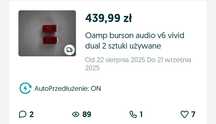 Oamp burson audio v6 vivid dual 2 sztuki używane
