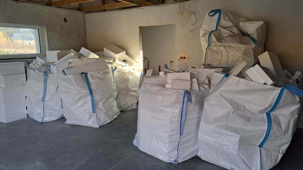 ODDAM styropian - kawałki, czysty, 9 worków Big Bag