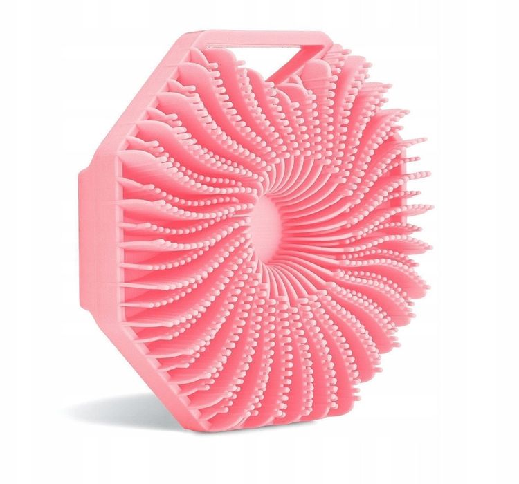 NOWA Silikonowa szczotka myjka gąbka różowa