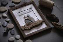 Obrazek kamykowy pebble art chrzest narodziny dziecka prezent