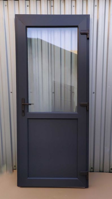 Drzwi sklepowe PCV antracyt 90x200 pvc RÓŻNE ROZMIARY KOLORY OD RĘKI