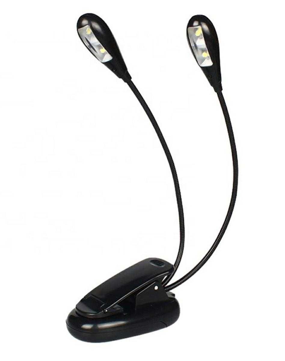 NOWE! Podwójna lampka LED z klipsem klips na książkę USB regulowana
