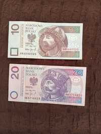 Продам банкноты 10 и 20польских злотых 1994г.в.