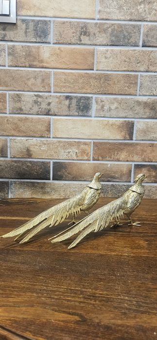Bażanty figura, rzeźba, styl myśliwski Mosiądz prezent na święta