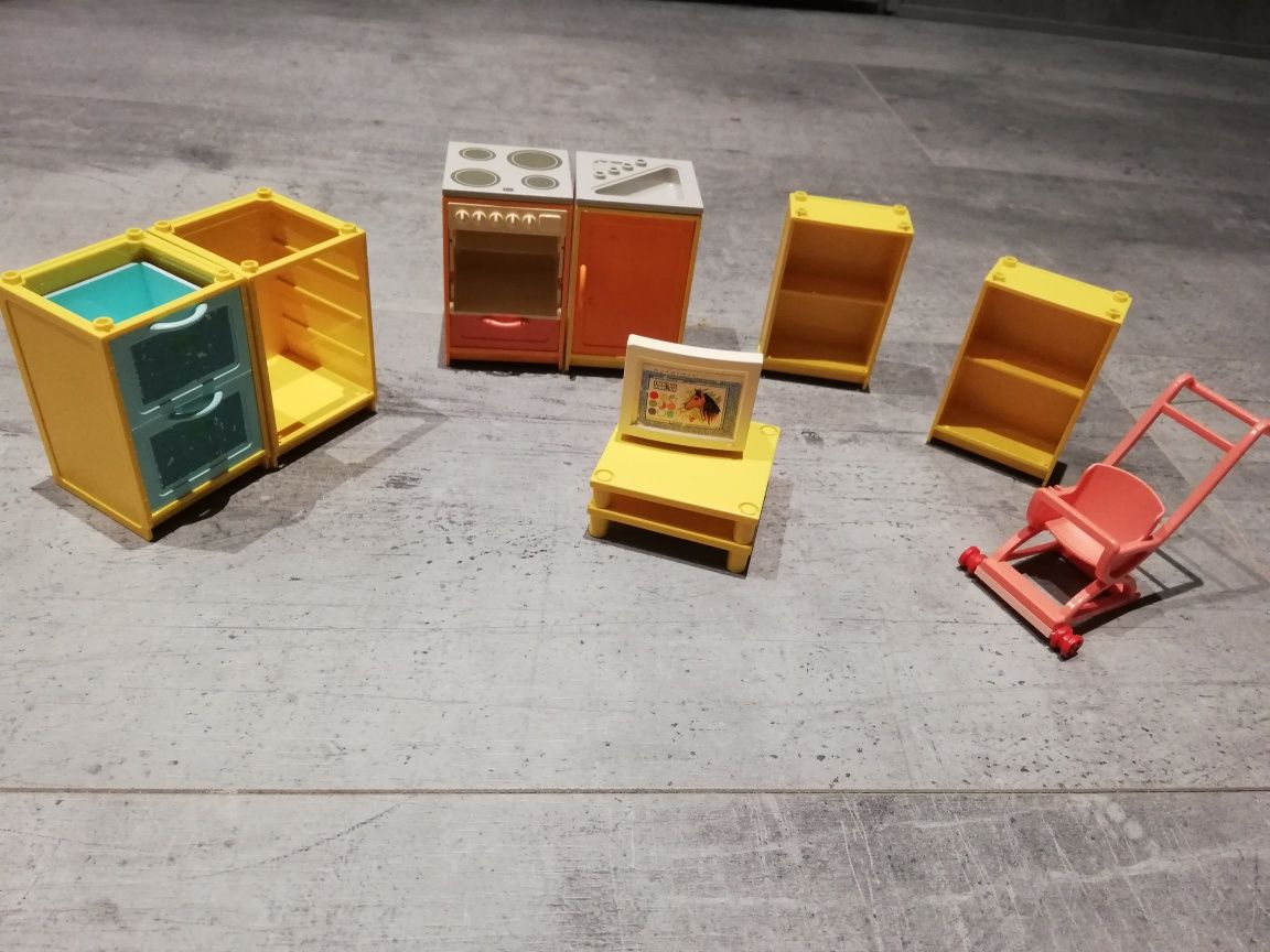 Lego Scala elementy wyposażenia stolik szafki komputer wózek