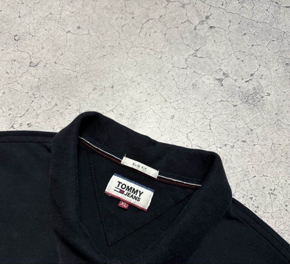 Мужская Футболка Поло Tommy Hilfiger Черная Идеал Размер L-XL
