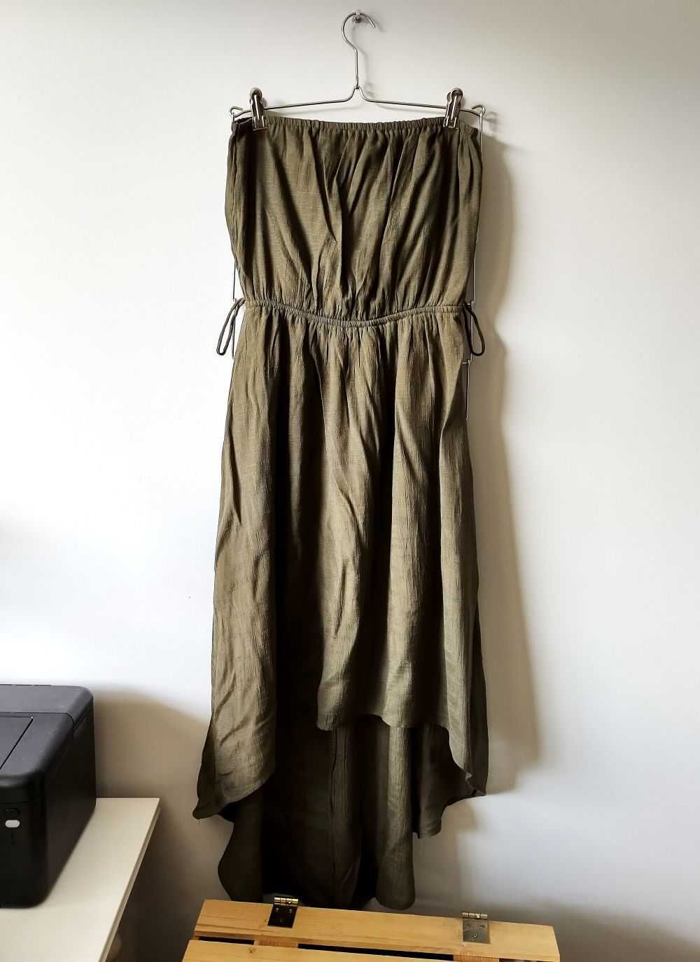 Letnia sukienka khaki boho hippie