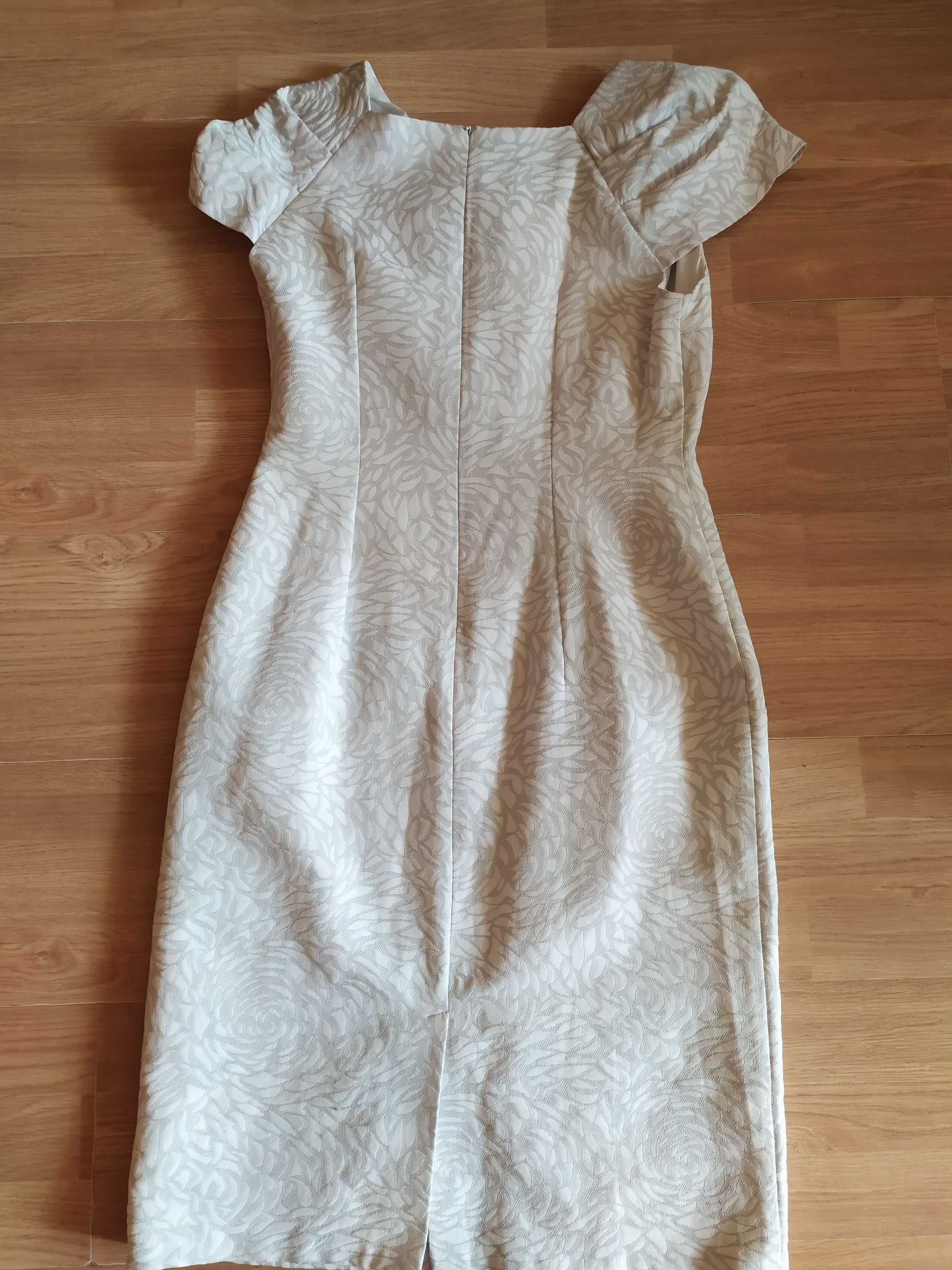 Nowa Sukienka na Święta,Sylwestra rozm 40,szara z kwiatami