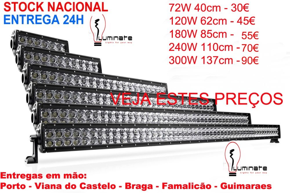 Farol Barra LED 18w 48w 72w 120w 180w 240w 288w 300w - Entrega Imediat