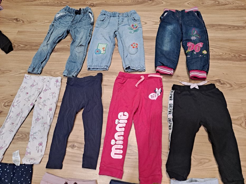 PAKA Legginsy dla dziewczynki 92-98 spodnie dresy dziewczęce 12 par