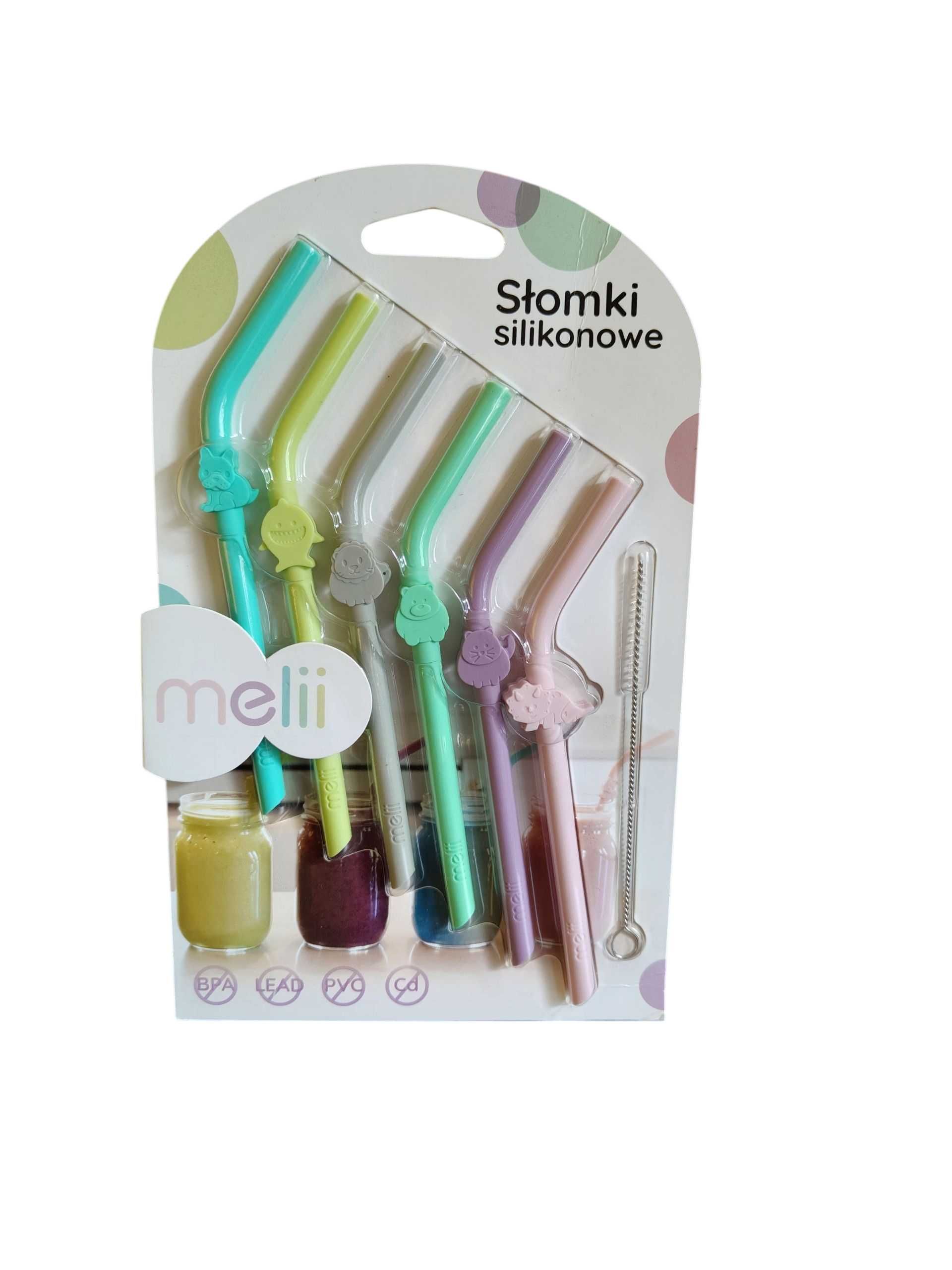 Silikonowe słomki Melii zestaw 6 szt