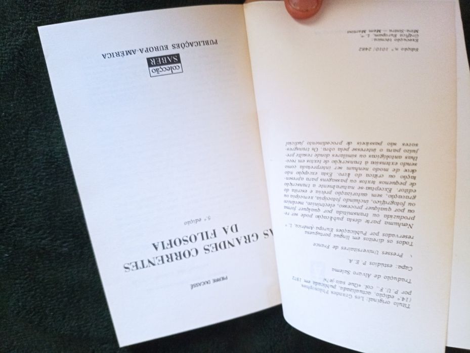 Pierre Ducassé - As Grandes Correntes da Filosofia 	- 1978.