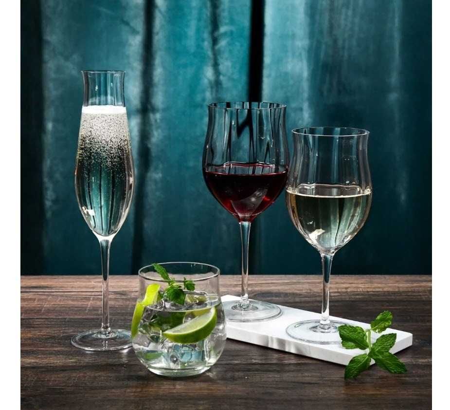 Kieliszki szklanki Krosno Komplet stołowy Fiore 12