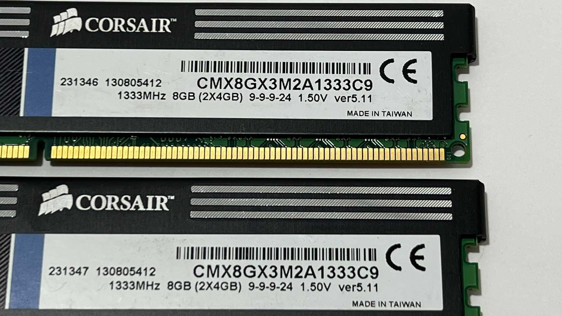 Оперативна память 8Gb kit (2x4Gb) Corsair XMS3 DDR3 PC3 10600U 1333 ПК