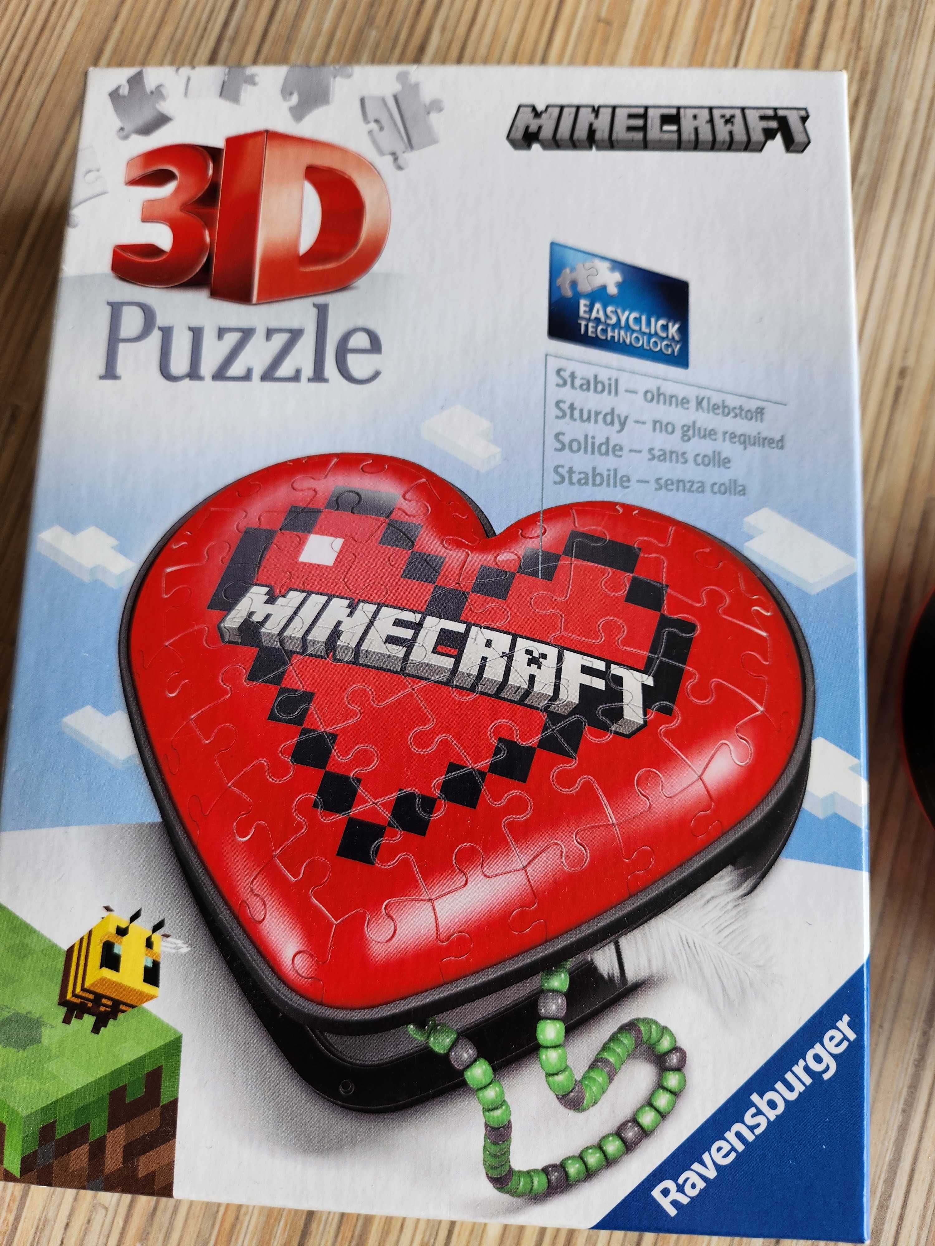 Puzzle 3D minecraft szkatułka serce