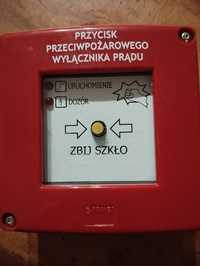 Przycisk przeciwpożarowego wyłącznika prądu