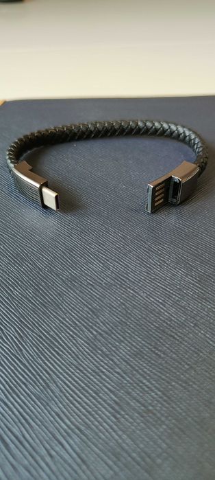 Skórzana bransoletka USB C, Lighting Iphone kabel ładujący
