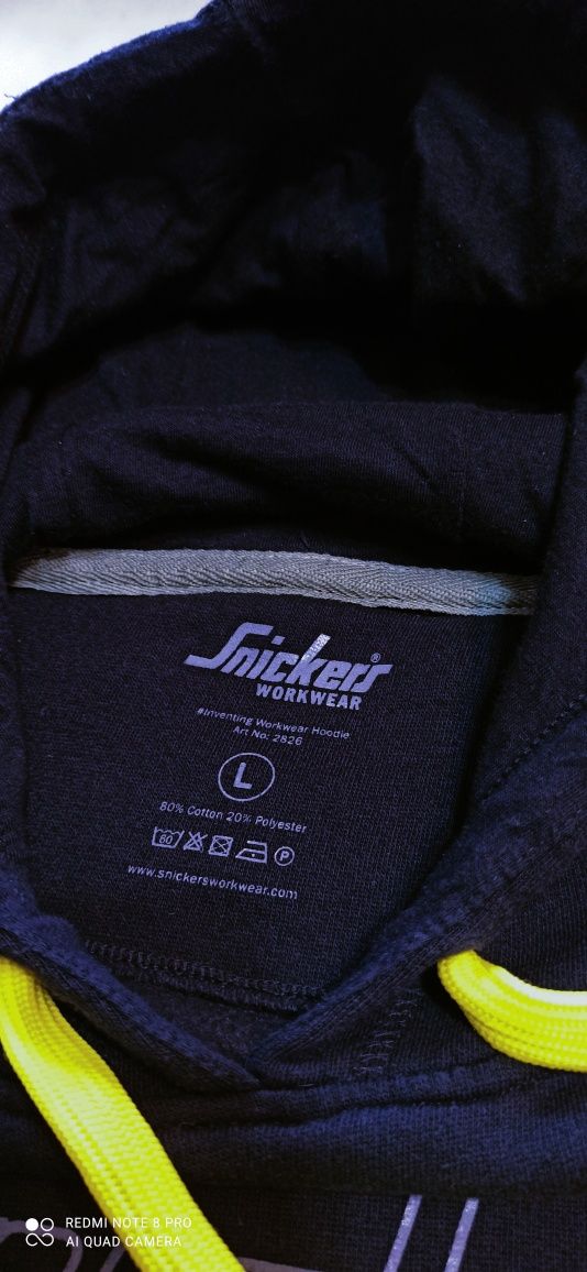 Snickers oryginalna czarna bluza z kapturem rozmiar L, XL, 2XL,3XL,4XL